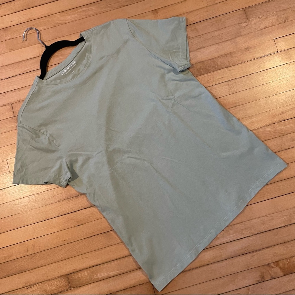 CHRISTIAN LACROIX Pima Cotton Crewneck Tee T-Shirt Sage Green Base Layer